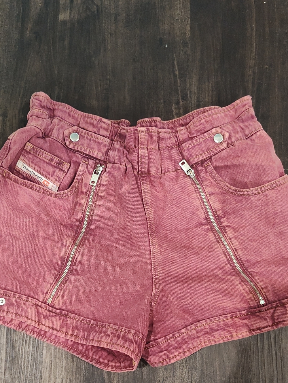 Diesel High Waist Denim Jean Shorts